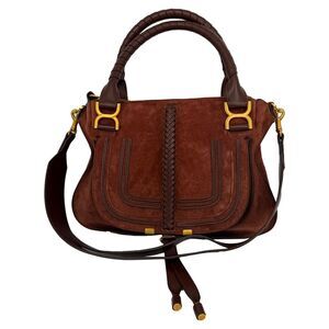 Chloé Medium Marcie Handbag in Brown Suede